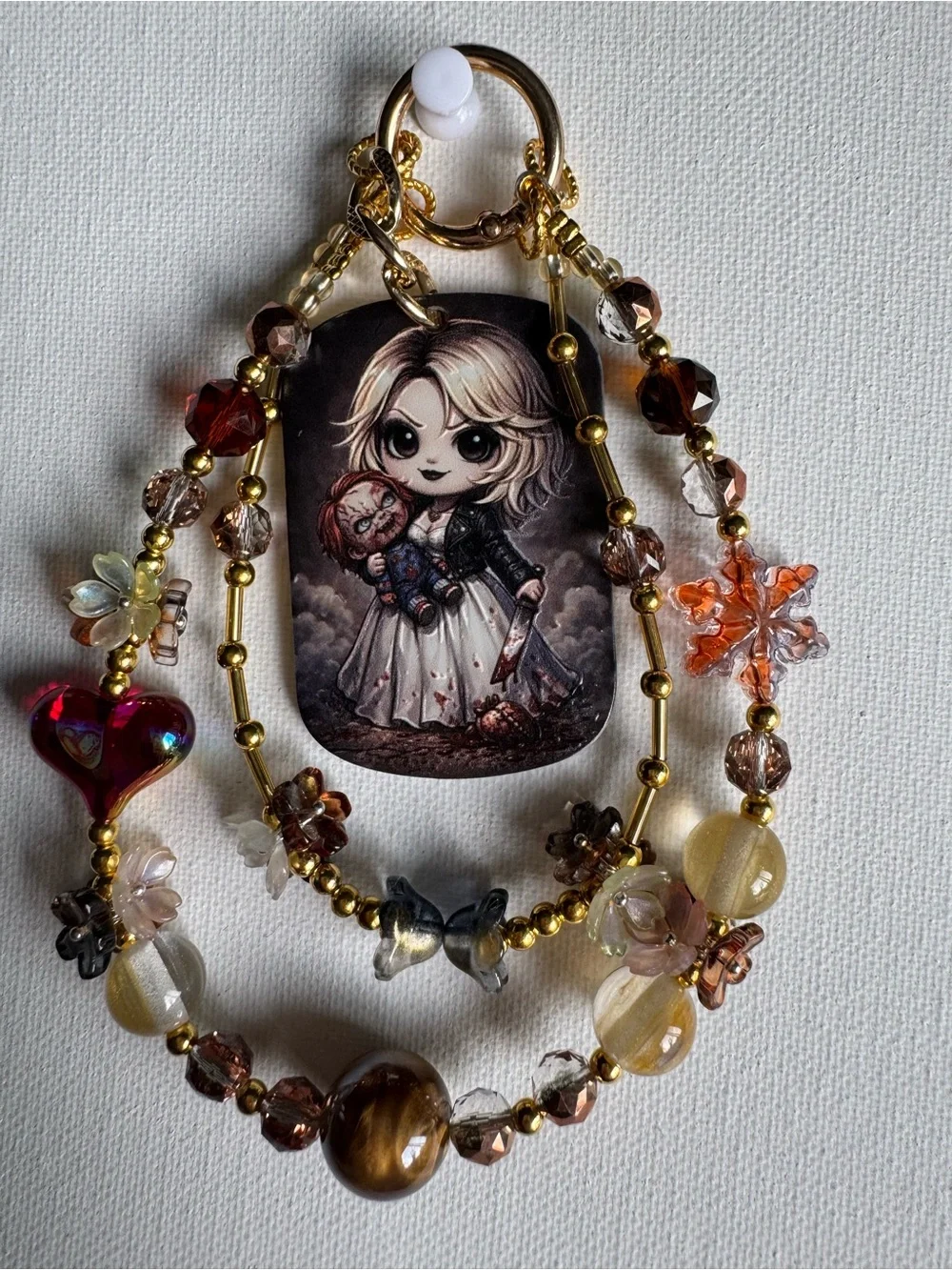 Halloween Handmade Gold-Tone Bride of Chucky Phone Charms $13 each